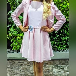 Rachel Allan Size 10 Pink Interview Dress And Jacket Pageant